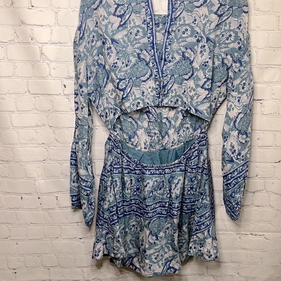 Free People | Women's Blue Cutout Back Tunic Dress| Small - Picture 8 of 11